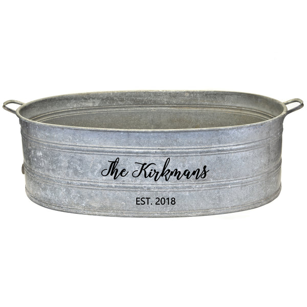 A Southern Bucket Soak Storage Bucket, Galvanized Metal, Powder