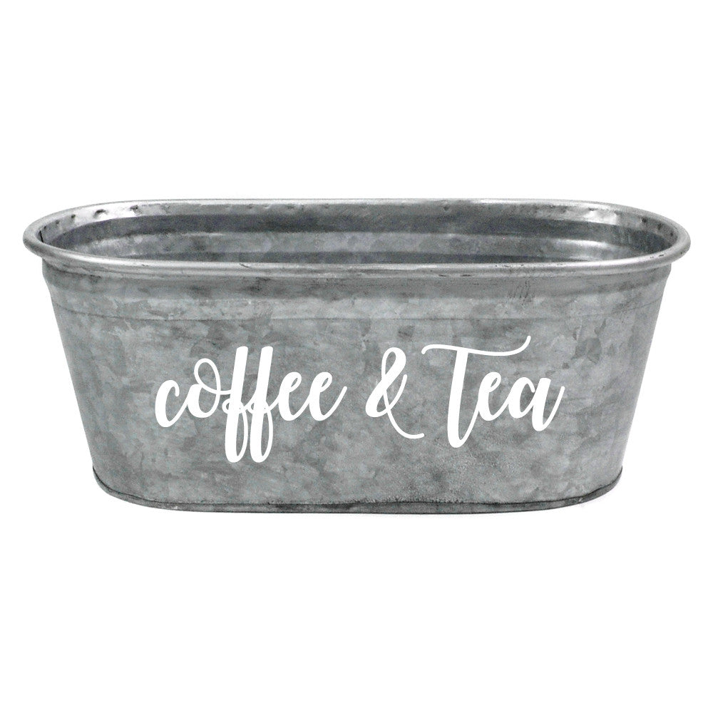 Coffee & Tea Galvanized Tub 